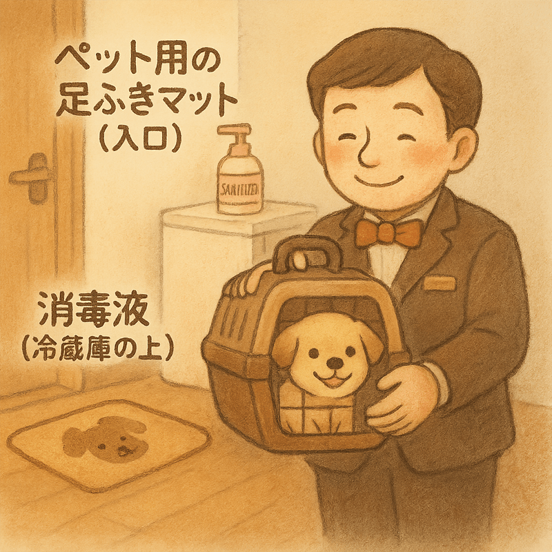 消毒液とマット2